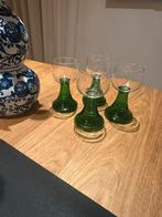 Set van 4 Retro Roemer Wijnglazen - Groen, Ophalen of Verzenden, Gebruikt, Overige typen
