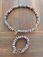 Zilverkleurige Otazu armband en ketting set, Overige kleuren, Ophalen of Verzenden, Zo goed als nieuw, Met bedels of kralen