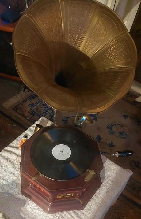 Antieke His Master's Voice Grammofoon, Audio, Tv en Foto, Platenspelers, Gebruikt, Platenspeler, Overige merken, Ophalen of Verzenden