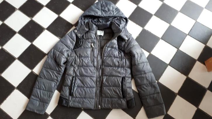Sandwich tussen jas maat 38 met afneembare capuchon b-keus, Kleding | Dames, Jassen | Winter, Gedragen, Maat 38/40 (M), Grijs