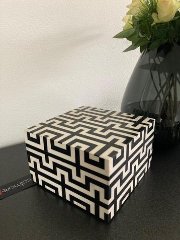Diga Colmore Luxe deco box vierkant zwart/wit Line Nieuw beschikbaar voor biedingen