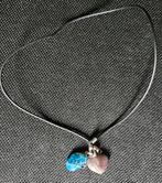 Ketting met Blauwe apatite + Labradoriet, Ophalen of Verzenden, Gebruikt, Blauw