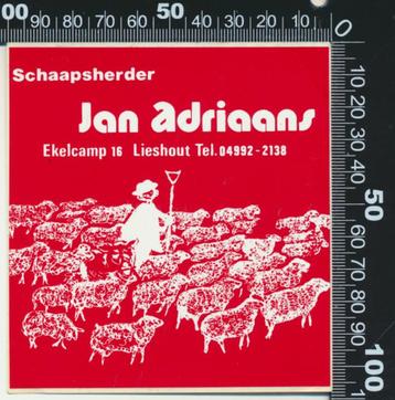 Sticker: Jan Adriaans - Schaapherder - Lieshout (19) beschikbaar voor biedingen