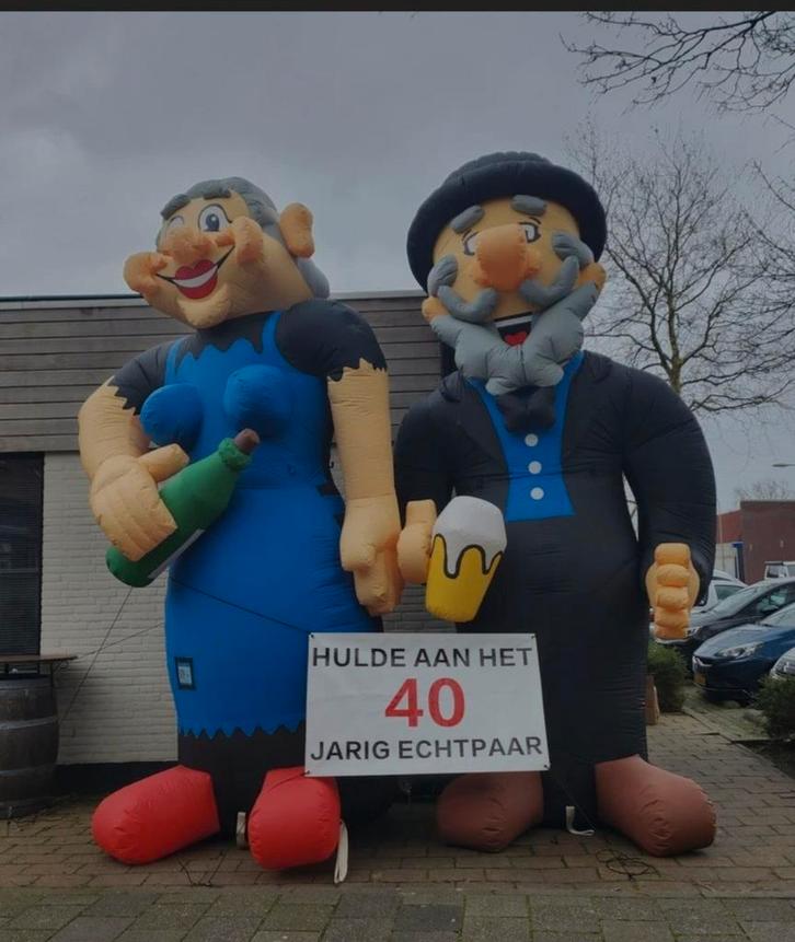 Feest Opblaasfiguren 4,5 meter hoog, Hobby en Vrije tijd, Feestartikelen | Verhuur, Zo goed als nieuw, Abraham of Sarah, Ophalen