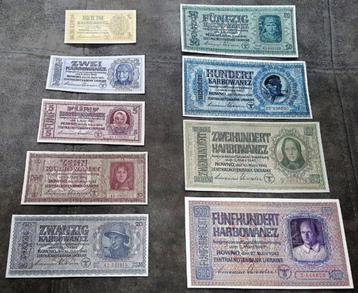 GEZOCHT!! 2 WO Oekraïne Bezettings Biljetten Karbowanez 1942 beschikbaar voor biedingen