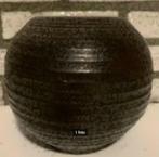 Brons-grijze bolle vaas; 13 cm oog en 15 cm doorsnehe buik, Huis en Inrichting, Woonaccessoires | Vazen, Ophalen of Verzenden