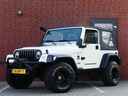 Jeep Wrangler 4.0i Sofftop / Leer (bj 1996), Auto's, Oldtimers, Bedrijf, Te koop, 4x4, Airbags, Lederen bekleding, Trekhaak, Overige merken