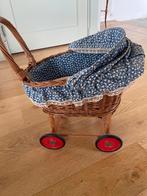 Vintage Poppenwagen met Blauw Bloemetjesmotief, Antiek en Kunst, Ophalen