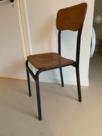 Houten stoel met metalen frame, Huis en Inrichting, Stoelen, Ophalen, Gebruikt, Bruin, Eén