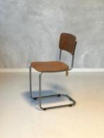 Fana 101 sledestoel vintage buisframe stoel eetkamerstoel, Huis en Inrichting, Stoelen, Ophalen, Gebruikt, Bruin, Vintage