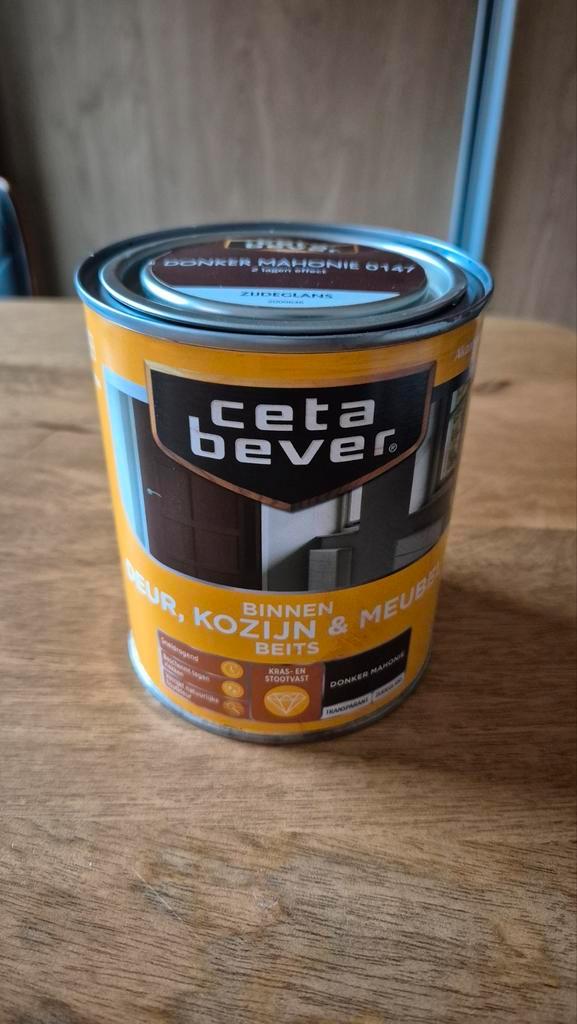 Cetabever Binnenbeits Donker Mahonie, Doe-het-zelf en Verbouw, Verf, Beits en Lak, Zo goed als nieuw, Beits, Minder dan 5 liter