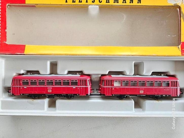 Modeltrein Ho Fleischmann railbus 1372/2 zgan in doos, Hobby en Vrije tijd, Modeltreinen | H0, Zo goed als nieuw, Wagon, Gelijkstroom