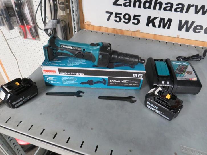 Makita DGD800 18V Li-ion accu rechte slijper accus en lader, Doe-het-zelf en Verbouw, Gereedschap | Handgereedschap, Nieuw, Ophalen of Verzenden
