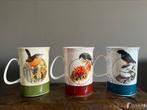 3 mokken met vogels, Huis en Inrichting, Keuken | Servies, Ophalen of Verzenden, Zo goed als nieuw, Overige stijlen, Kop(pen) en/of Schotel(s)