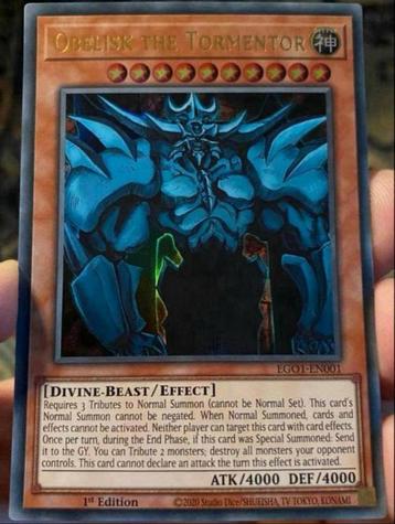 Yu-Gi-Oh! Obelisk the Tormentor EG01 1st Edition M/NM ! beschikbaar voor biedingen