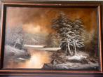 Winternacht, Antiek en Kunst, Kunst | Schilderijen | Klassiek, Ophalen of Verzenden
