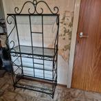 Degelijk metalen rek glazen planken 168x80x35cm, Ophalen, Zo goed als nieuw