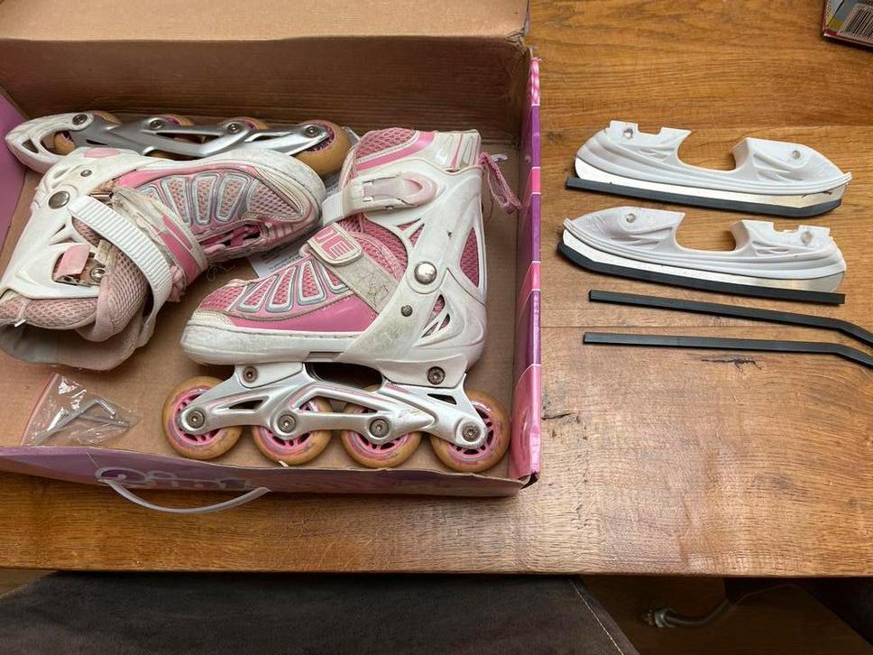 Schaatsen / Skeelers verstelbaar maat 31-34, Ophalen of Verzenden, Gebruikt, IJshockeyschaatsen, Nijdam