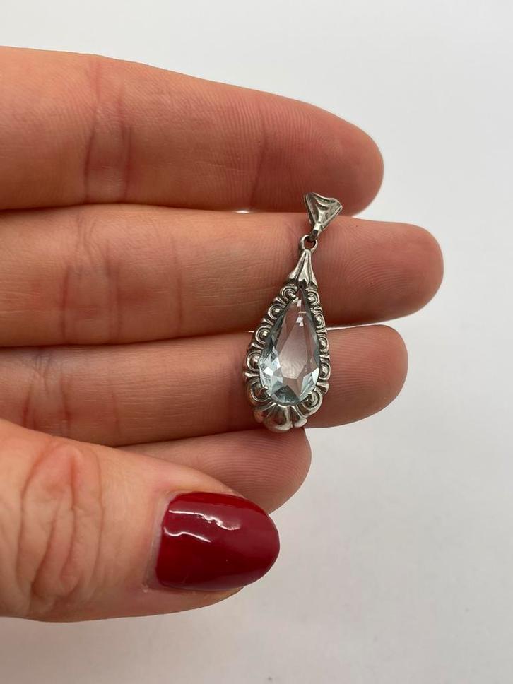 Z842 Prachtige zilveren hanger art devo, Sieraden, Tassen en Uiterlijk, Antieke sieraden, Hanger, Zilver, Ophalen of Verzenden