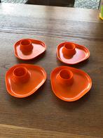 Vintage retro eierdopjes tefal melamine eierdopje oranje, Ophalen of Verzenden, Huis en Inrichting
