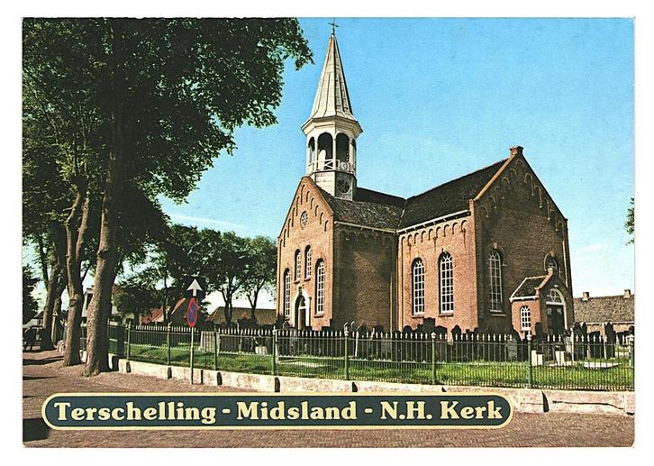 38411	Terschelling	Midsland	Ned Herv kerk	_Nette oude kaart, Verzamelen, Ansichtkaarten | Nederland, Ongelopen, Waddeneilanden