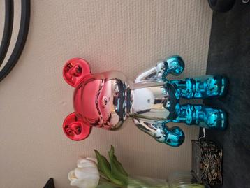 Designer spaarpot Bearbrick stijl 40 cm rood-zilver-blauw beschikbaar voor biedingen