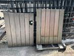 Dubbele draaipoort incl. Opboorscharnieren, Tuin en Terras, Tuinpoorten, Ophalen, Gebruikt, 100 tot 150 cm, IJzer