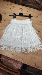 Boho / ibiza / western stijl wit met franjes rokje, Ophalen of Verzenden, Maat 38/40 (M), Wit, Boven de knie