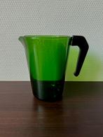 Vintage Groen Glazen Waterkan, Sapkan, Schenkkan, Vereco, Huis en Inrichting, Glas of Glazen, Gebruikt, Ophalen of Verzenden, Glas