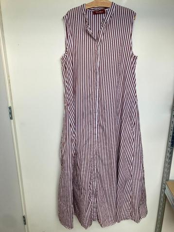 MaxMara Studio gestreepte a-lijn jurk maxi maat L bruin wit beschikbaar voor biedingen