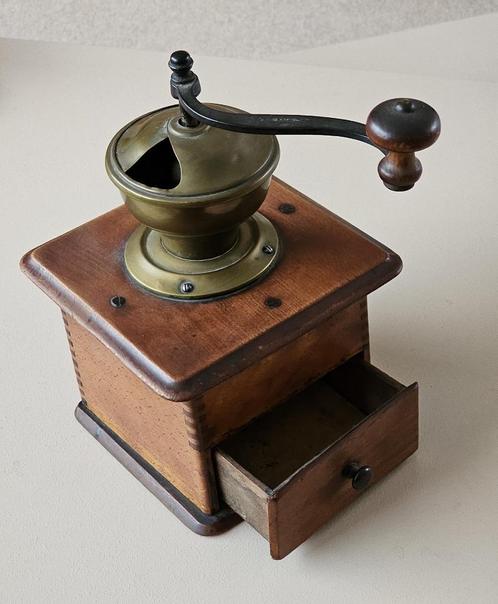 antieke Franse houten schoot-koffiemolen - jaren 1900/1930, Antiek en Kunst, Antiek | Overige Antiek, Ophalen