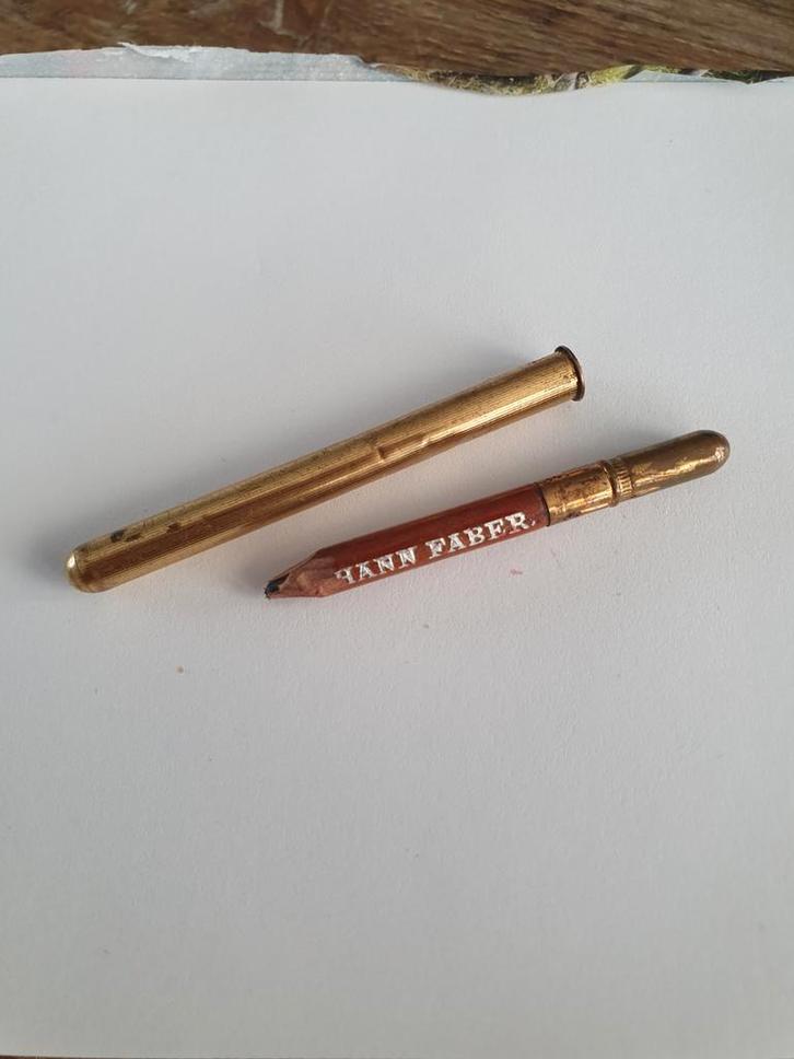 Antieke Faber Castell Potloodhouder met Potlood, Antiek en Kunst, Antiek | Kantoor en Zakelijk, Ophalen of Verzenden