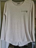CREME SHIRT MET GOUDEN GLITTERTJES XS, Kleding | Dames, Beige, Ophalen of Verzenden, Zo goed als nieuw, Korte mouw
