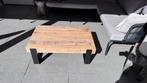 Eiken salontafel met zwarte stalen poten, Huis en Inrichting, Tafels | Salontafels, Ophalen, Gebruikt, 50 tot 100 cm, 50 tot 100 cm