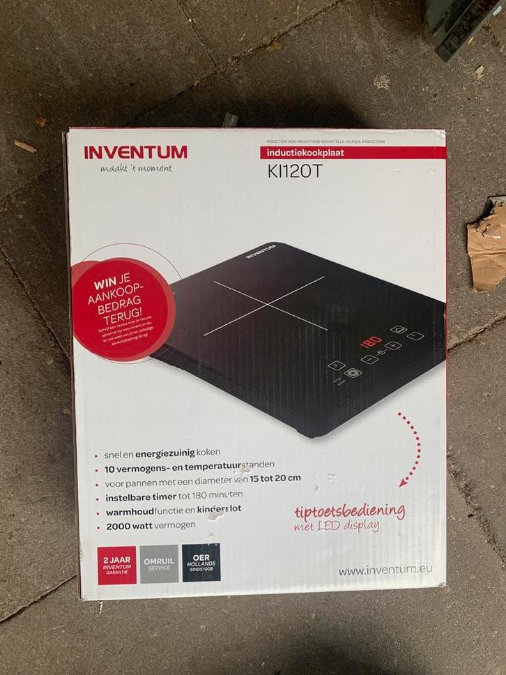 Inventum KI120T Inductiekookplaat - Nieuw in doos!, Witgoed en Apparatuur, Kookplaten, Nieuw, Vrijstaand, Inductie, 3 kookzones of minder