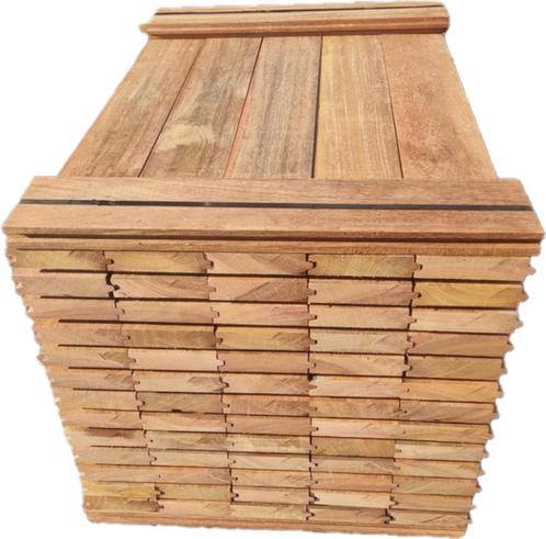16.38 m2 hardhouten damwand 45 mm dik - nr: KM4, Tuin en Terras, Palen, Balken en Planken, Nieuw, Planken, Minder dan 180 cm, Hardhout