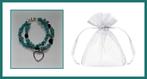 Handgemaakte armband groene natuursteentjes met hartjes, Overige materialen, Nieuw, Ophalen of Verzenden, Met bedels of kralen
