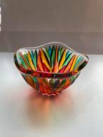 Kleurrijke Glazen Schaal - Murano Stijl, Schaal, Vierkant, Ophalen of Verzenden, Glas