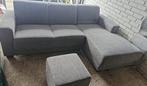 Grijze hoekbank, Huis en Inrichting, Ophalen of Verzenden, Gebruikt, Vierpersoons of meer