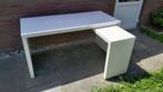 MALM Bureau met uittrekbaar blad, wit, 151x65 cm, Ophalen, Zo goed als nieuw, Bureau