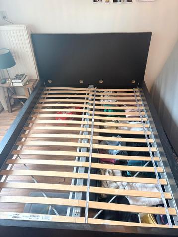Zwart Malm ikea bed + 2 lades + lattenbodem - afbeelding 1
