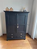 Massief houten kastje, zwart, 100 tot 150 cm, Teakhout, 50 tot 75 cm, Gebruikt