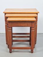 Art deco 3 bijzettafel Eiken mimiset brutalist 1920 nesting, 45 tot 60 cm, Minder dan 55 cm, Gebruikt, Ophalen of Verzenden