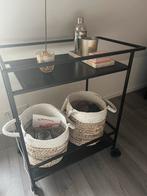 Zwarte Bar Cart - Metal & Hout, Huis en Inrichting, Ophalen, Zo goed als nieuw