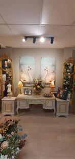 Set van twee brocante wandpanelen met een afbeelding, Ophalen