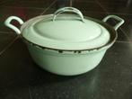 Pastel blauwe gietijzeren braadpan, Ophalen of Verzenden, Gebruikt, Gietijzer, Koekenpan of Braadpan