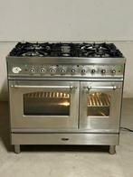 Rvs Gasfornuis Boretti  5 pits, Witgoed en Apparatuur, Fornuizen, Ophalen, 60 cm of meer, Zo goed als nieuw, Gas