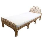 Rotan eenpersoonsbed, Ophalen, Gebruikt, 180 cm of meer, 85 tot 100 cm
