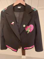 Oeteldonk Jasje Maat 38 met Emblemen, Maat 38/40 (M), Zwart, Ophalen of Verzenden, Jasje