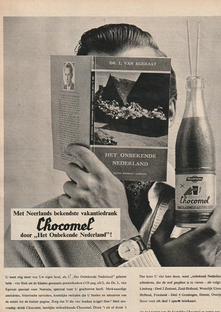 Retro reclame 1959 Nutricia Chocomel zuivel Onbekende Nederl, Verzamelen, Retro, Overige typen, Verzenden